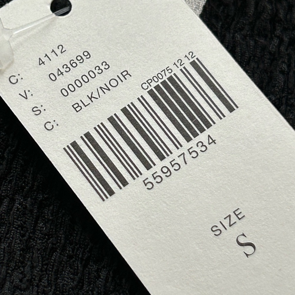 NWT Anthropologie Crinkle Crepe Top V-Neck Long Sleeve Stretch 
Black Size Small - Picture 3 of 5